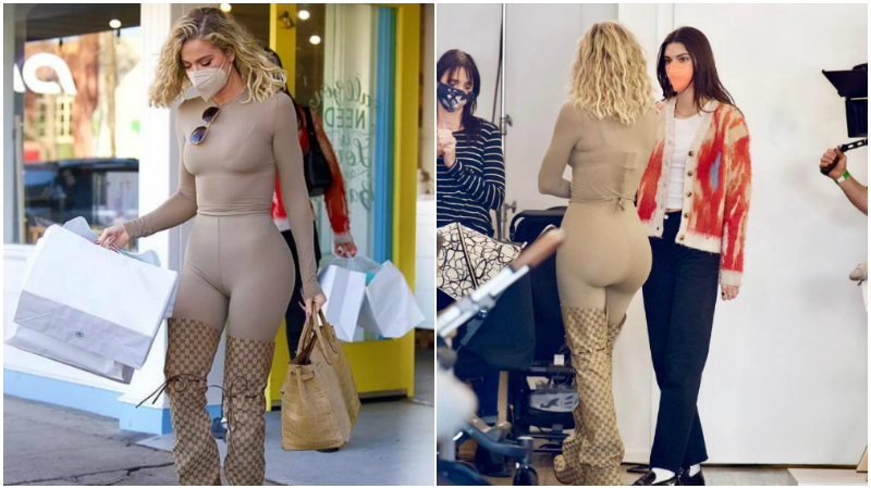 Khloe Kardashian新造型真性感！緊身衣配過膝靴，身上一點贅肉都沒有！
