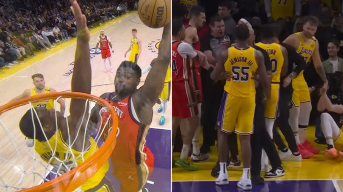 幫隊友出氣+強硬吃T！湖人211cm鐵塔4+5+3打出血性，不懼蔡恩隔扣！