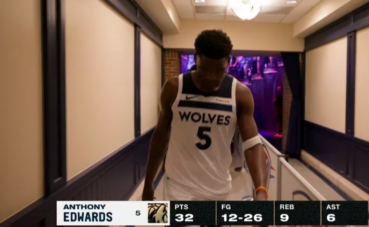 愛德華32+9沮喪離場！超越賈奈特晉升「新狼王」，帶傷拼盡全力仍西決0-2…（影）