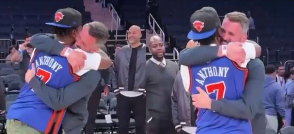 【影片】16年奪冠隊友重聚！樂福和JR在紐約主場熊抱引熱議，詹姆斯：都是我的好兄弟！