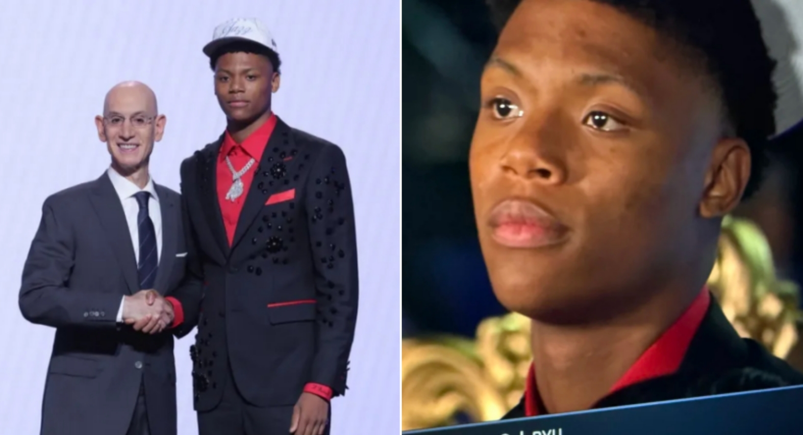 此前拒絕多隊試訓！貝利「掉」到第五順位被爵士選中：與蕭華握手強擠笑容引熱議，滿眼淚水快哭了！