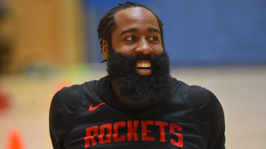 James Harden goes through first practice, says he was delayed for 'family reasons'