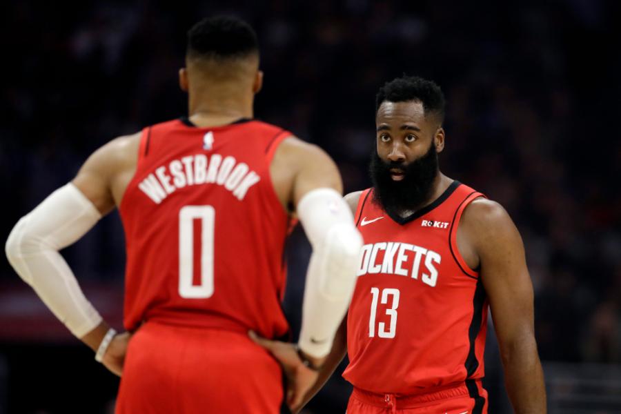 James Harden, Russell Westbrook not on Rockets' flight to Florida