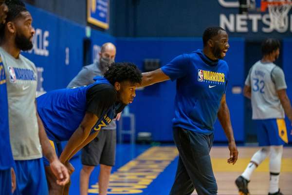 James Wiseman flashes potential in first practice with Warriors - SFChronicle.com