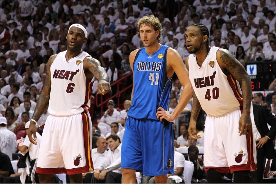 LeBron James, Dirk Nowitzki, Udonis Haslem - Dirk Nowitzki and Udonis Haslem Photos - Dallas Mavericks v Miami Heat - Game One - Zimbio