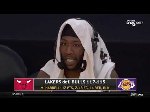 Montrezl Harrell postgame interview: Lakers big win Bulls 117-115; LeBron James is The GOAT - YouTube