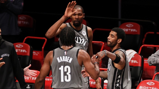 James Harden, Kevin Durant help Brooklyn Nets break away late, beat Miami  Heat - TSN.ca