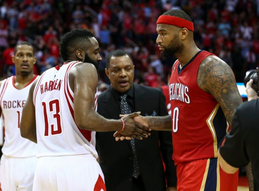 DeMarcus Cousins was wearing Houston Rockets gear while in Sacramento