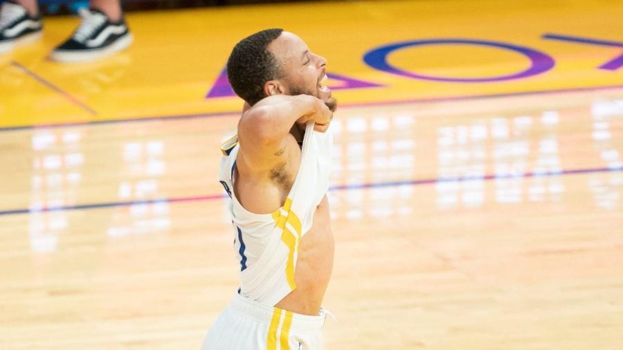 Stephen Curry with the Baron Davis celebration": Warriors star reacts to leading the Warriors to 8th place in the Western Conference | The SportsRush