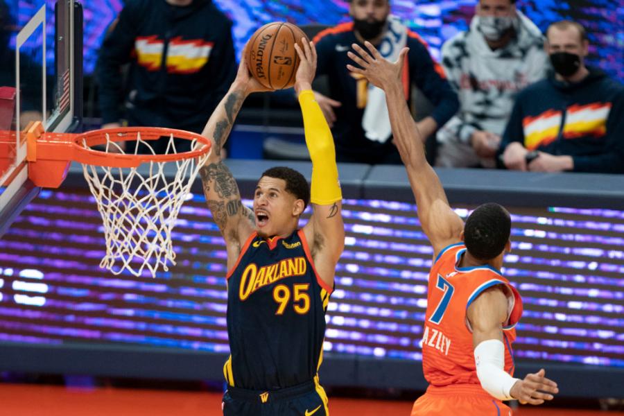 Watch: Warriors' Juan Toscano-Anderson jams dunk vs. Thunder