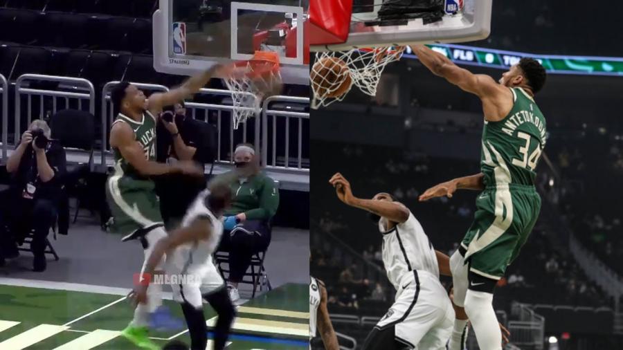 Giannis caught a lob and dunked it over Kevin Durant!💀 - YouTube