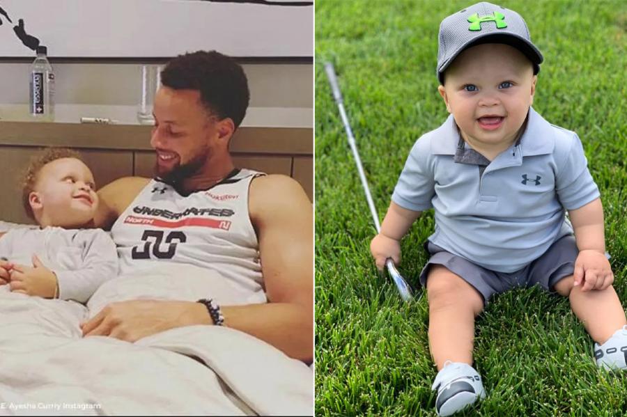 Stephen Curry Looks Very Lovable As He Plays Golf With His 2-Year-Old Son  Canon On The Beach - From The Stage