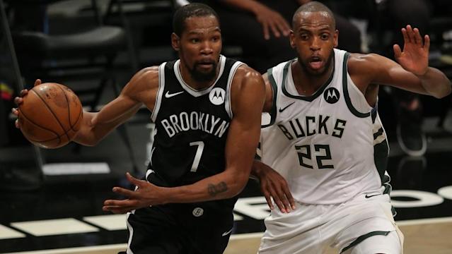 Kevin Durant&#39;s 29-point effort leads Nets to 115-107 win over Bucks in Game 1