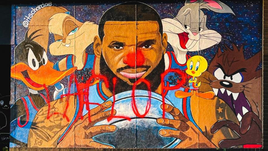 LeBron James &#39;Space Jam&#39; mural vandalized in Akron | 10tv.com