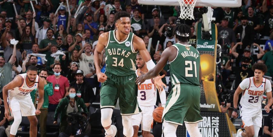 Giannis Antetokounmpo and the Bucks beat the Suns and make it 2-1