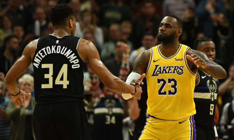 Giannis Reacts To Seeing LeBron James Sitting Courtside