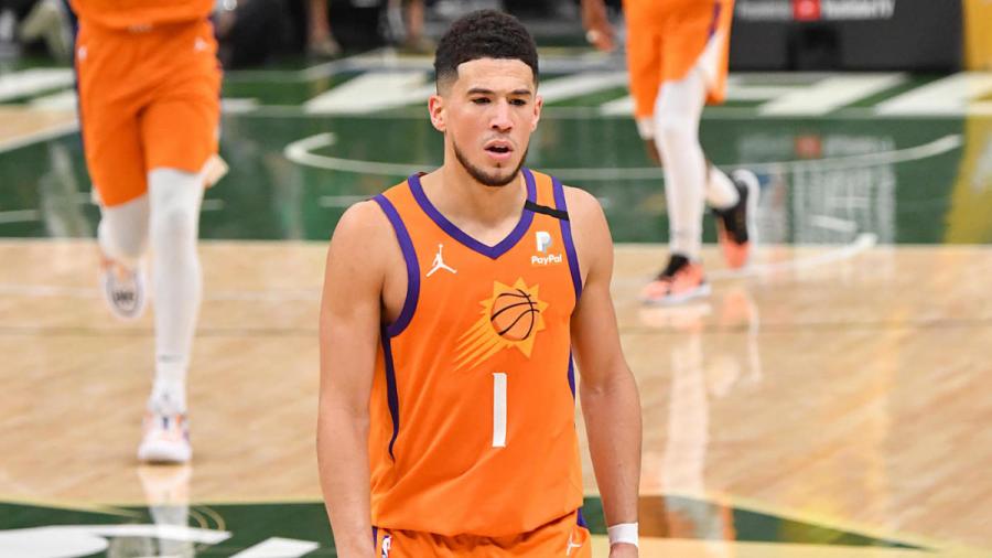 NBA Finals: Refs inexplicably miss call that would have fouled out Suns  star Devin Booker in Game 4 - CBSSports.com