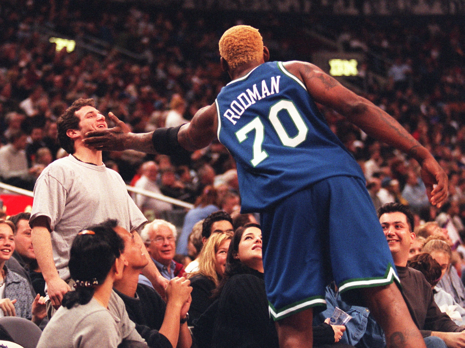 Dallas Maverick forward Dennis Rodman jokingly sla