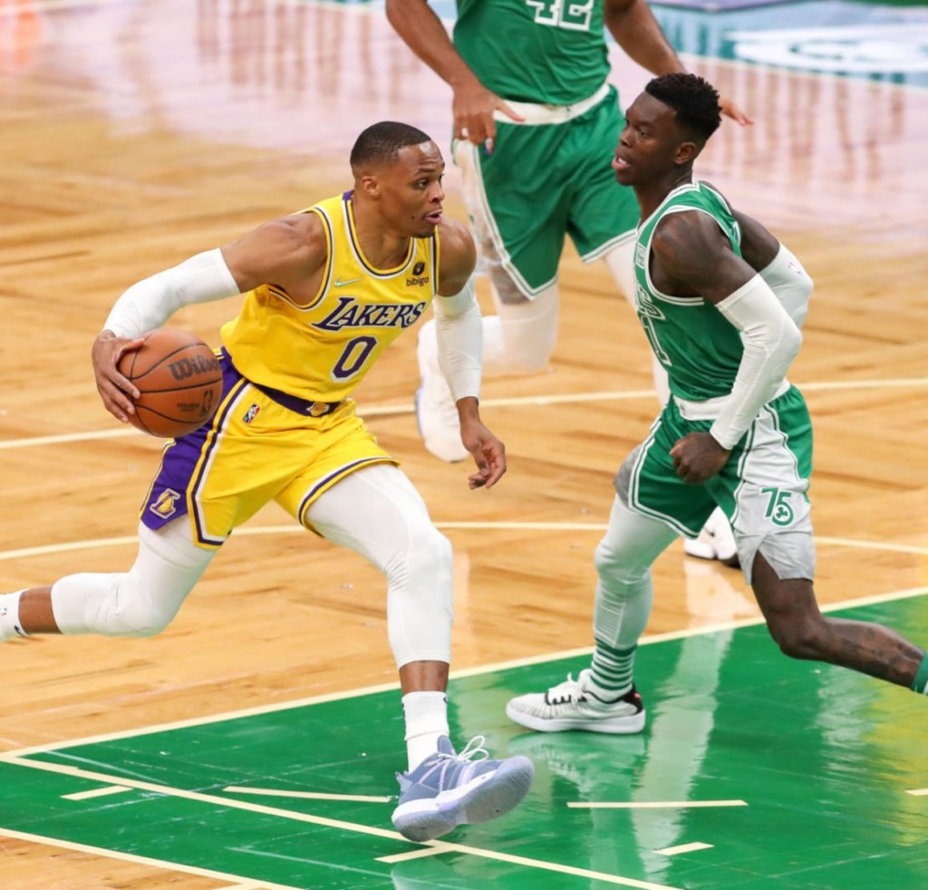 WATCH: Russell Westbrook Knocks Dennis Schroder to the Floor for No Reason  After Bad Pass - EssentiallySports