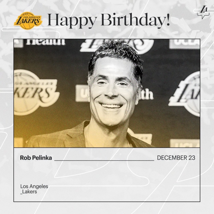 52歲生日快樂！湖人官方發推為Robert Todd Pelinka Jr.慶生