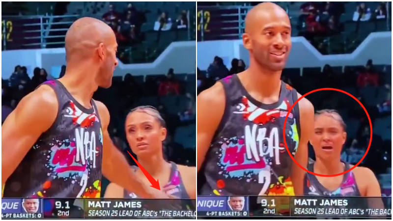 【影片】咸豬手？NBA名人賽Matt James下意識摸了女隊友的胸，球迷：他慘了！