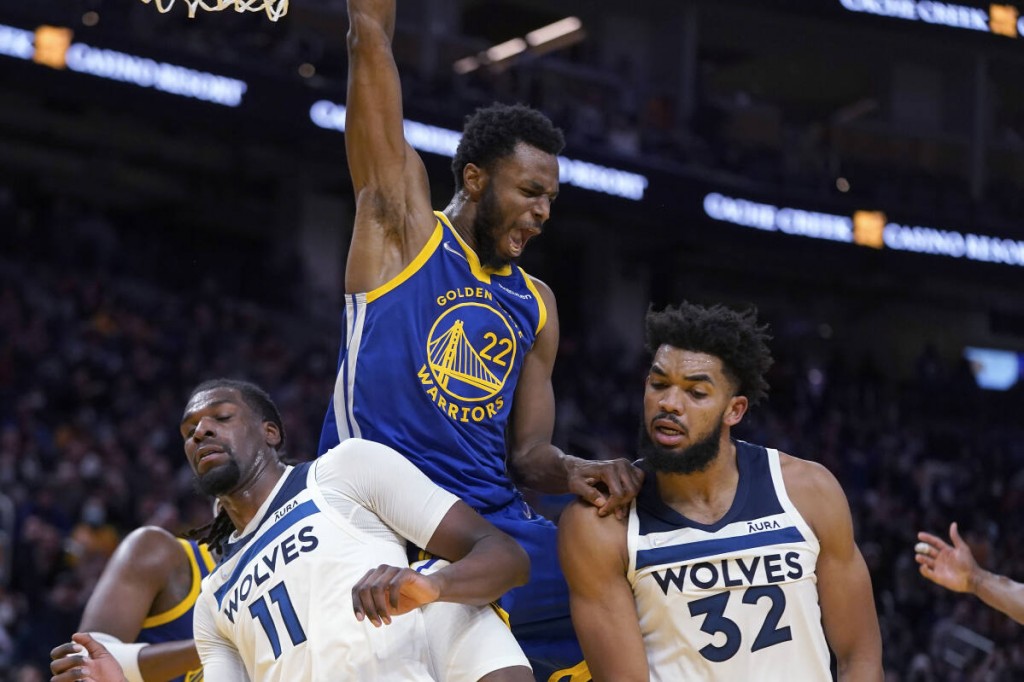 Andrew Wiggins, Naz Reid, Karl-Anthony Towns