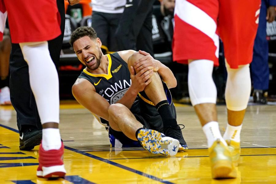 Klay Thompson leaves Raptors vs. Warriors Game 6 with leg injury - Golden State Of Mind