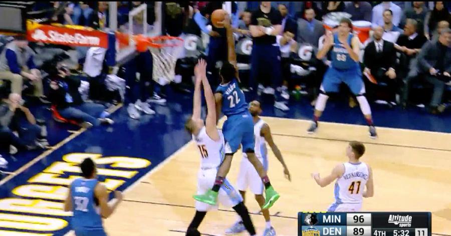 WATCH: Andrew Wiggins Posterizes Nikola Jokic