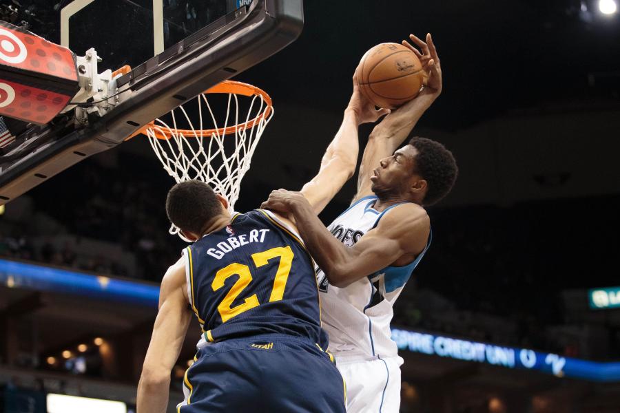 Andrew Wiggins and Rudy Gobert played a little game of Dunk, Dunk, Block | For The Win