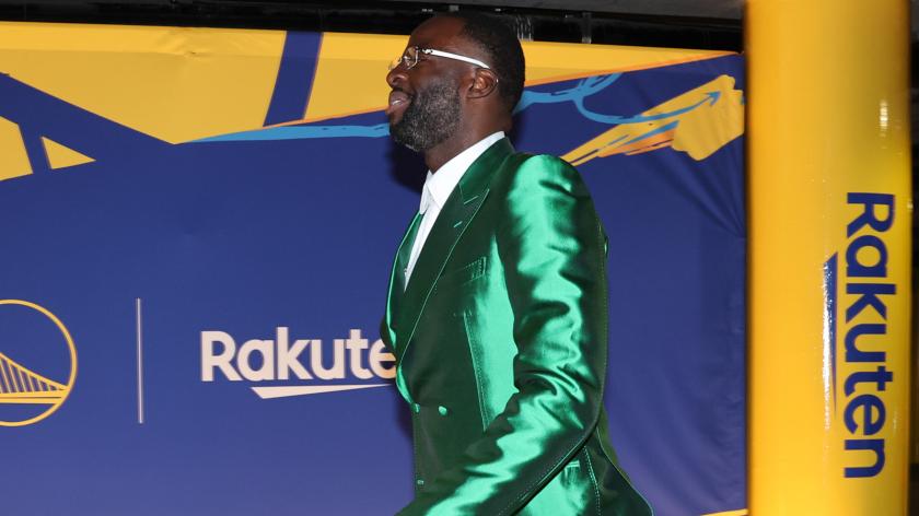 Draymond Green welcomes NBA to 'Warriors Invitational' in vibrant green  suit - NBC Sports Bay Area