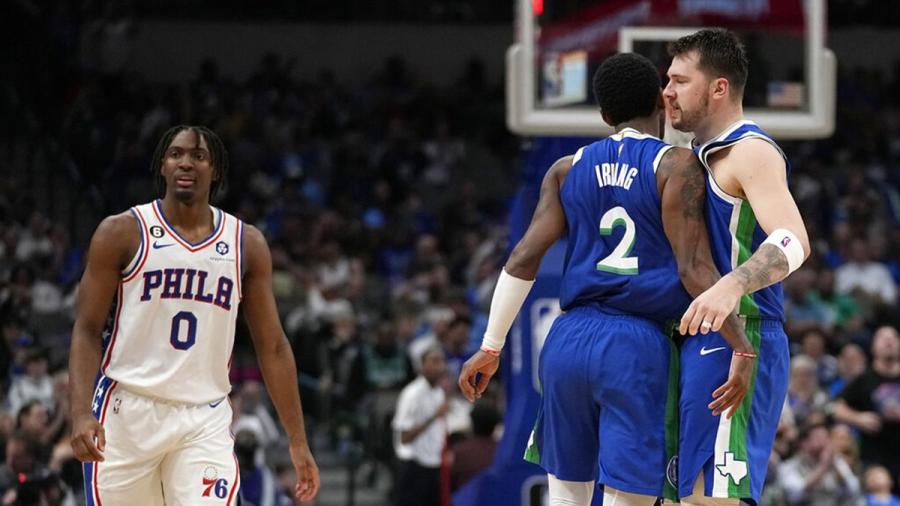 Mavericks vs 76ers: Luka Doncic, Kyrie Irving combine for 82