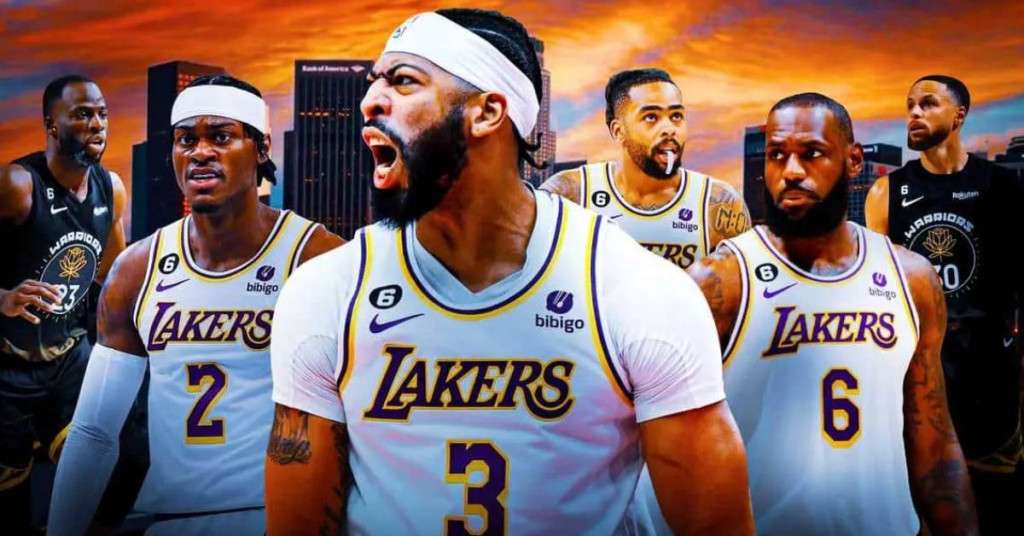 anthony-davis-lakers-lebron-james-warriors-dangelo-russell-jarred-vanderbilt-stephen-curry-draymond-green