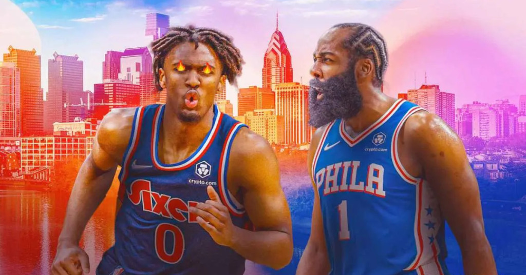 Sixers-news-Tyrese-Maxey-draws-11-word-praise-from-James-Harden-after-38-point-performance-vs